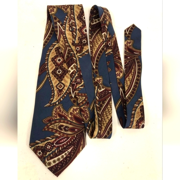 CERTIFED AUTHENTIC CHRISTIAN DIOR Blue and Brown Tie Sophisticated Accessory - Picture 3 of 7